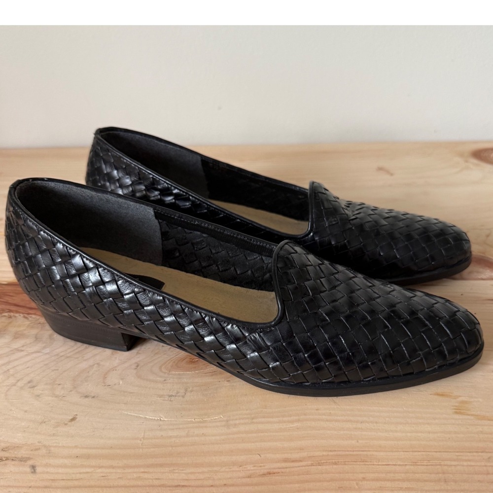 Vintage Selby Active Flex Woven Leather Loafers 8.5 2A/4A 90's/Y2K look